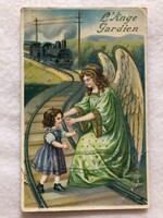 Antique, old gilded litho postcard -7.