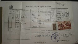 Születési anyakönyvi kivonat 1930 Budapest VIII. ker