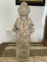 Kovács Éva szobrász alkotása 1979-ből 37 cm magas szobor Anya gyermekével hibátlan állapotban