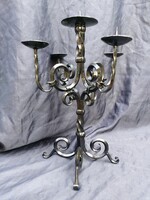 Wrought iron candle holder with 5 branches.