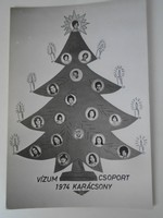 D198499  Régi fotó  -Redőrség -  Vízum csoport  1974 Karácsony  - Karácsonyi üdvözlet