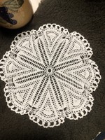 100% Handmade! Crocheted circular lace table centerpiece, vintage product
