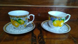 Olasz teáscsésze pár (citromos)