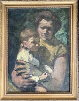 Mother with her child (Hungarian painter, first half of the 20th century)