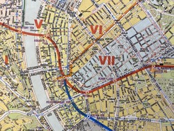 Map of bkv metro lines before 1981 53.5 X 37.5 Cm