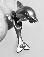 Silver dolphin earrings for little girls or even adults! Two-part! All parts are sterling silver! S