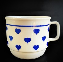 Zsolnay vitrine blue heart-shaped mug