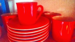 Hóllóháza porcelain coffee cup set