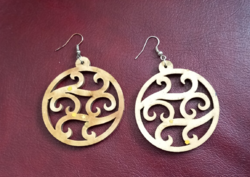 Earrings (with wooden pendants - handmade items)