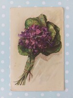 Old postcard 1955 floral postcard violet