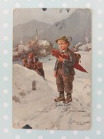 Régi művészeti képeslap Albert Müller-Lingke levelezőlap