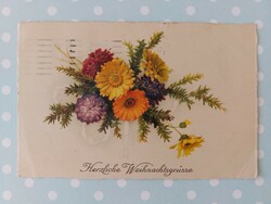 Old postcard floral postcard autumn bouquet