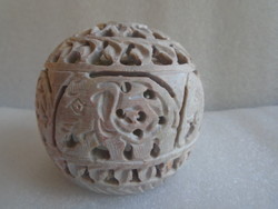 Natural original hetian jade carved openwork pattern table ornament with 5 lucky elephants