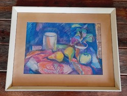 Mayer Berta Csendélet, pasztel 28 x 40 cm, Képcsarnok Vállalat