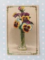 Old postcard floral art nouveau postcard pansy