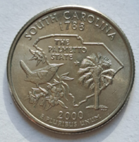 2000  South Carolina emlék USA negyed dollár " Szövetségi Államok" sorozat (513)