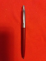 Old stationery factory ballpoint pen burgundy, plastic-metal cover like the Pevdi pax as shown in the pictures