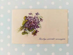 Vintage mini postcard greeting card violet