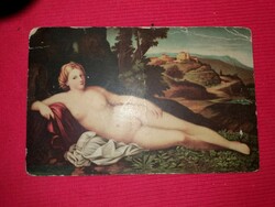 Antique postcard palma vecchio: venus painting, by Lajos Kastner, ceramicist