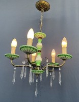 Green crystal chandelier.