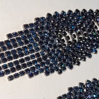 Új gyönyörű zafír kék kristály fülbevaló