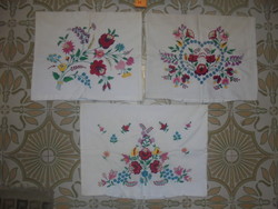 Three Kalocsa embroidered decorative pillows together - like new