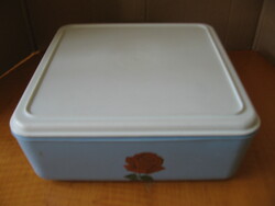 Retro Blue Rose Plastic Box
