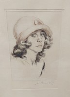 Art deco lady in hat