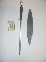 Két darab régi, retro kés élező, fenő - együtt