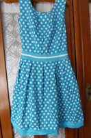 Women's one-piece dress 6.: Light blue with white polka dots