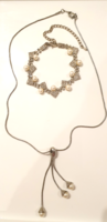 Necklace + stone, beaded bracelet