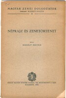 Zoltán Kodály: ethnography and music history 1933
