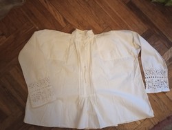 Beautiful antique folk costume blouse with Madeira sleeves