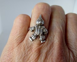 Gyönyörű kézműves bohócos  ezüstgyűrű