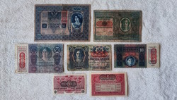 Omm crown series (1902-1918) – 1, 2, 10, 20, 50, 100, 1000 dö (aunc-f) | 7 banknotes