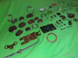 Huge clock parts package with antique old pieces only in one according to the pictures