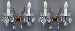Lead crystal wall arm in a pair.