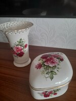 English rose, handmade vase and box