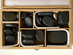 Massage stones 37 hot stone massage in original wooden box