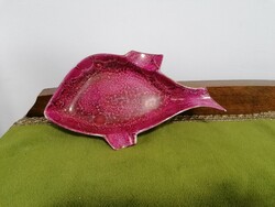 Purple luster glaze Raven House porcelain fish offering or ashtray