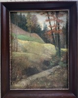 Dániel Mihalik - hilly landscape approx. 1880 museum quality!! Rarity!