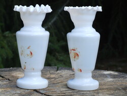 Pair of milk glass vases (200719)