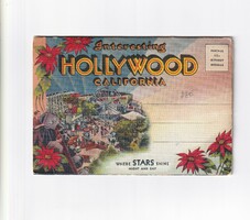 Welcome Hollywood envelope postcard 1940-1945 (2 pages beautiful leporello) 