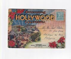 Üdvözlő Hollywood boríték-képeslap 1940-1945 (2 oldalas gyönyörű leporelló)"RITKA"