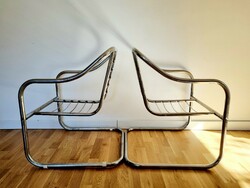 Mid-century tubular frame armchair, armchair