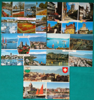 Switzerland, Lausanne, cityscape, city panorama, postcards