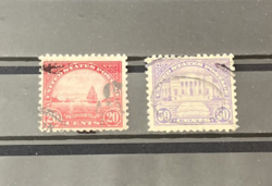 Golden gate 20 cents and arlington amphitheater 50 cents us stamps