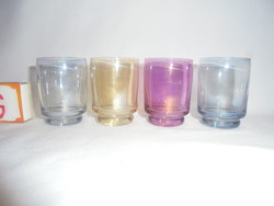 Retro colorful liqueur, brandy, short drink glass - four pieces together