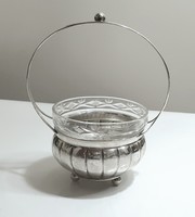 Silver art deco offering basket