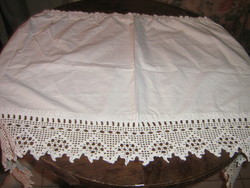 Beautiful special white hand crocheted lace antique curtain / drapery